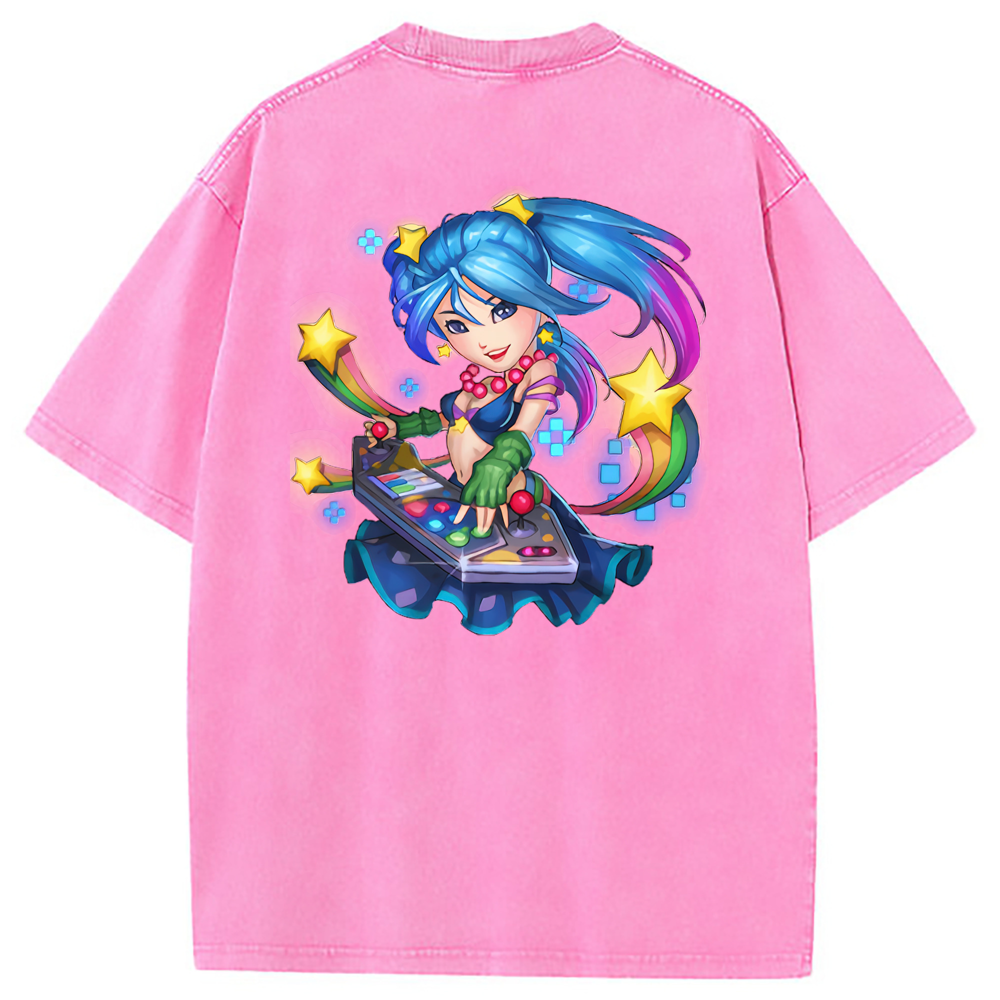 （画像用） リーグ・オブ・レジェンド League of Legends LOL 綿100% ヴィンテージ風 半袖Tシャツ（背面プリント）